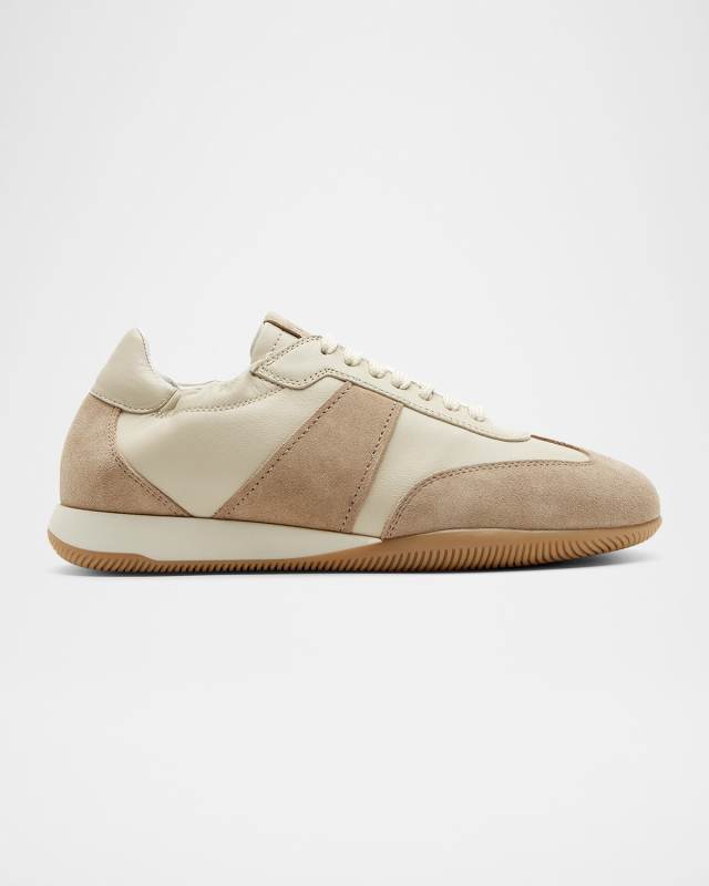 Valley Mixed Leather Retro Sneakers